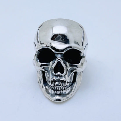 Handcrafted sterling silver classic skull ring with polished finish and dark eye sockets – Silver Legends by Atlas Jewelry